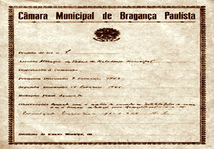 Imagem do Projeto de Lei número 01 de 1948.